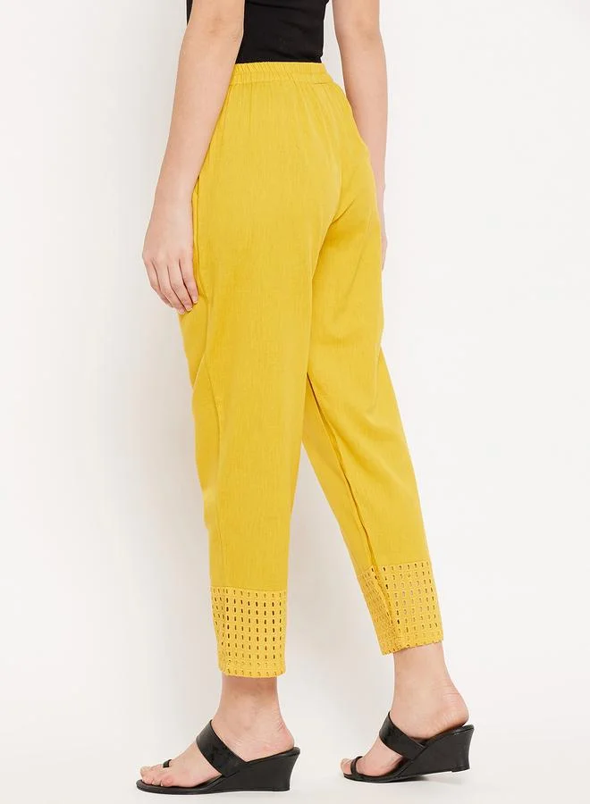 Winered  Women Yellow Regular Fit Trousers for Women | Best Price UAE